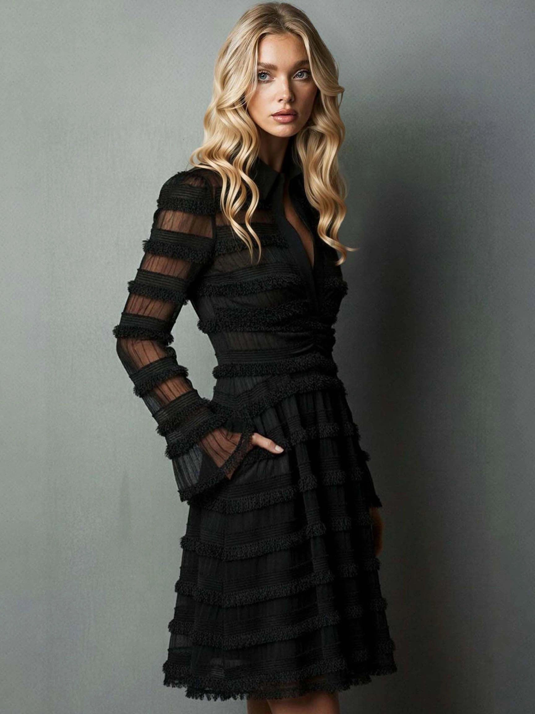 PAULA™ | ELEGANTE VESTIDO CON FLECOS